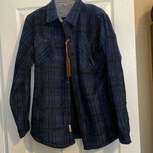 Weatherproof Vintage NWT mens blue Sherpa lined flannel size small